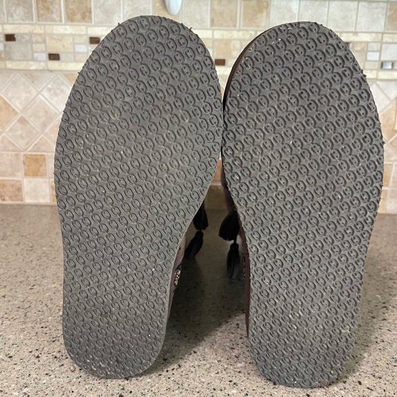 LL Bean Women’s Aztec Indian Shearling Sheepskin Tall Chocolate Brown Boot Sz 8 - Picture 8 of 10